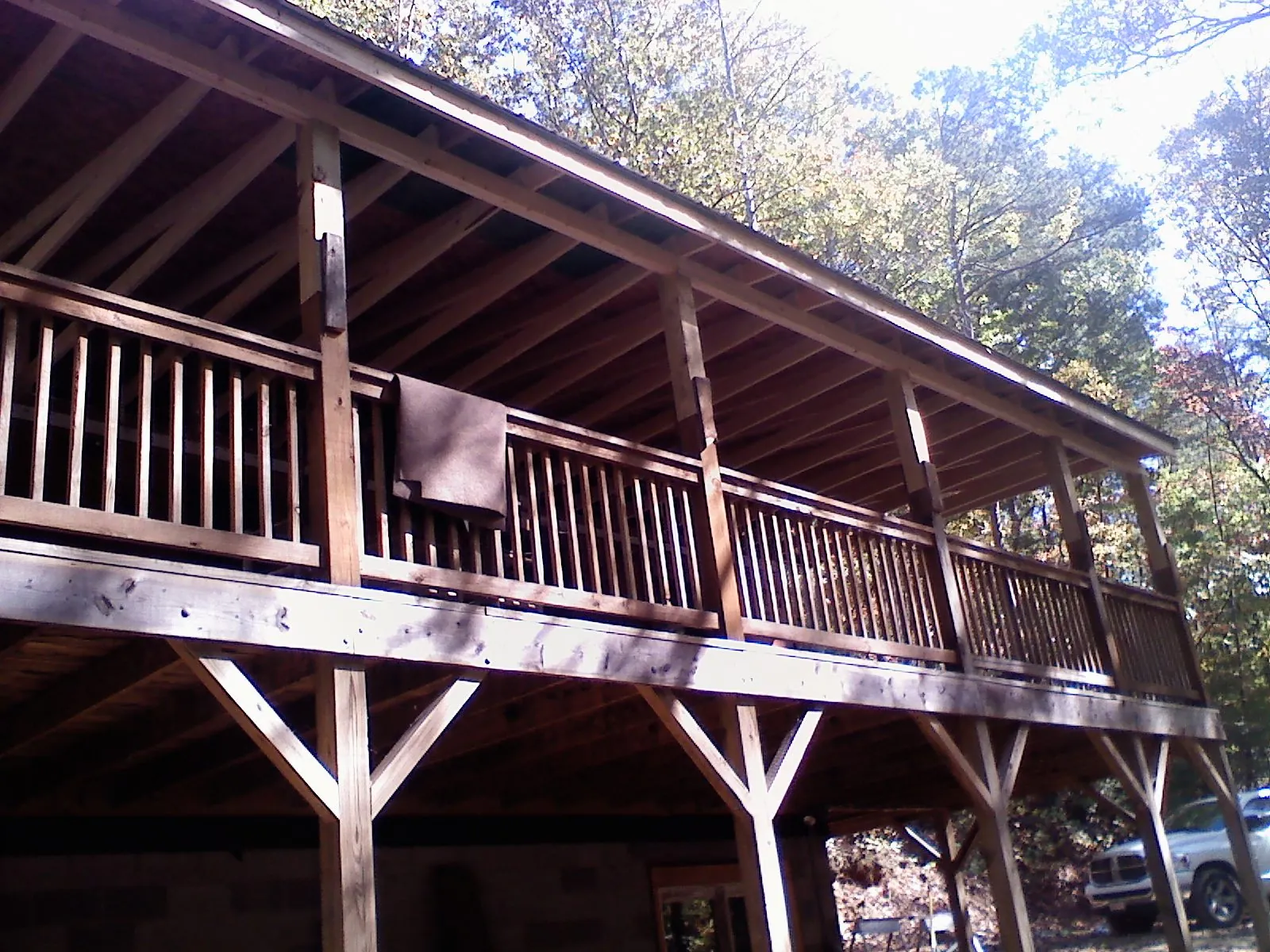 Timber framing under a new elevated porch and deck — Roof Leak Repair in Bowen by Roofing Brothers
